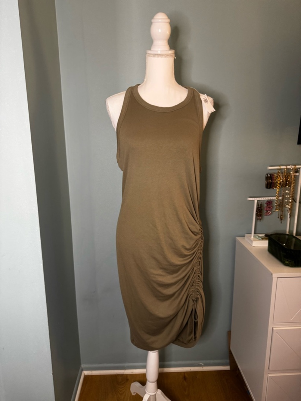 Old Navy Active Women's Olive Ruched Tank Dress XL